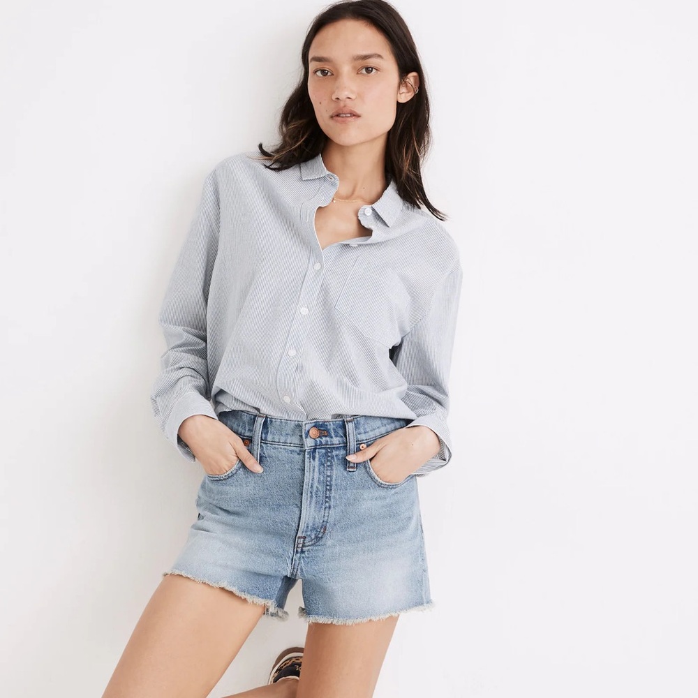 Madewell The Perfect Jean Short in Balsam Wash: TENCEL™ Denim Edition